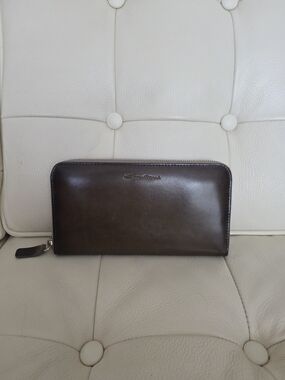 Santoni - Saffiano Leather Zip-Around Wallet